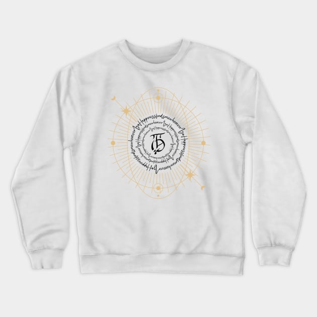 Happiness finds me wherever I go Sigil Crewneck Sweatshirt by LaartStudio